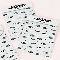 Ткань шифон черные глазики