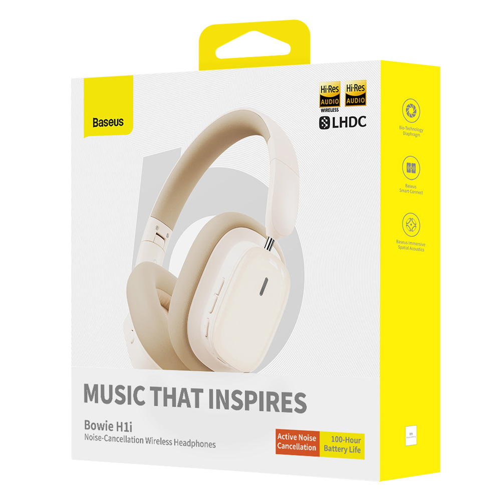 Беспроводные наушники Baseus Bowie H1i Noise-Cancellation Wireless Headphones - Stellar White