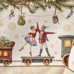 СКАТЕРТЬ "ЩЕЛКУНЧИК" 110Х140СМ ,БЕЖЕВЫЙ ,100% ХЛОПОК,ТВИЛ