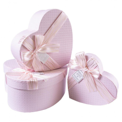 Коробка сердце "Бант" НЕЖНО-РОЗОВЫЙ