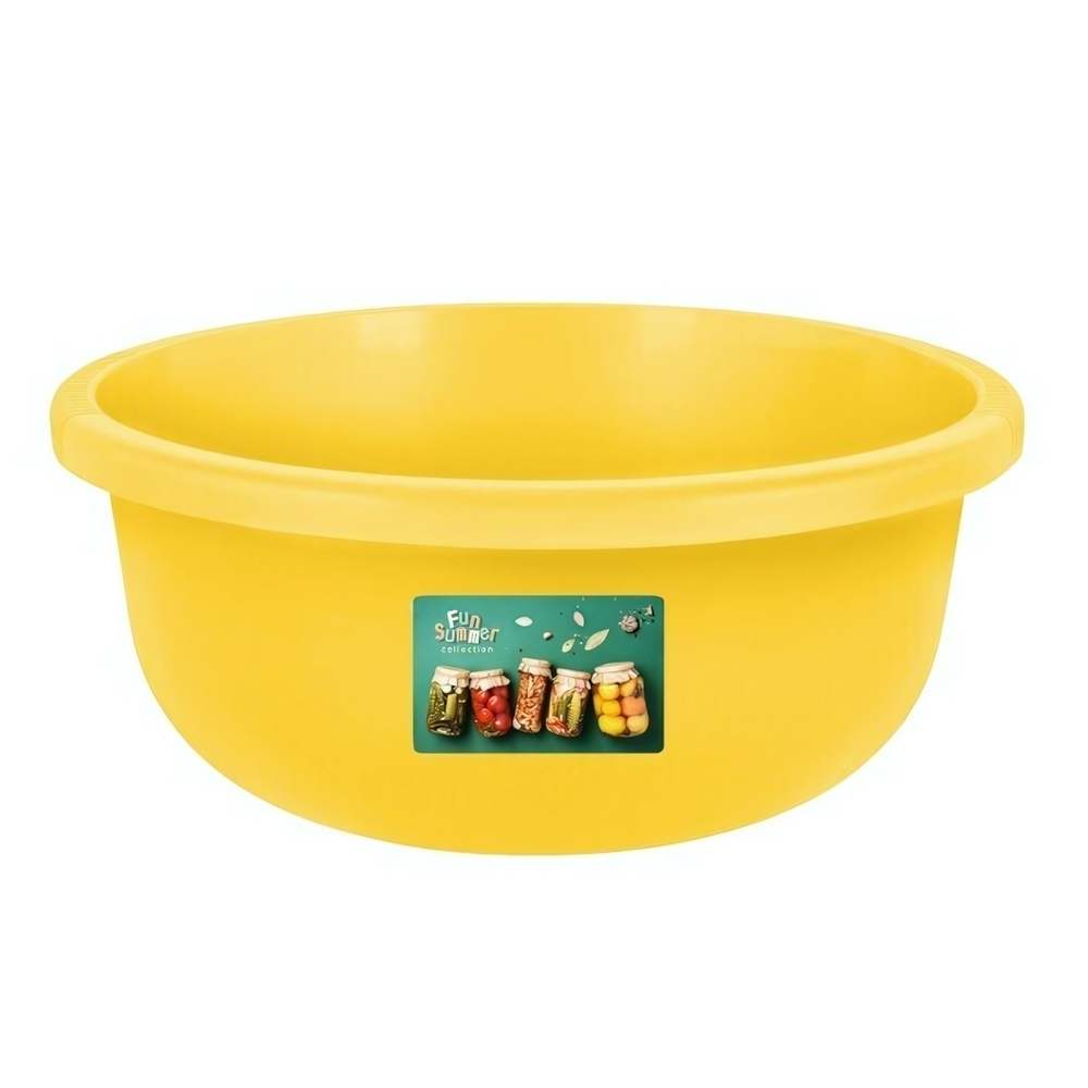 Таз круглый 9,5л Fun Summer желтый