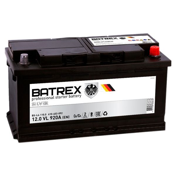 Аккумулятор автомобильный BATREX 110R  920 А обр. пол. 110 Ач (6СТ-110)