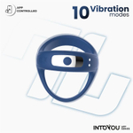 Синее интерактивное эрекционное виброкольцо Rank (Цвет: синий)