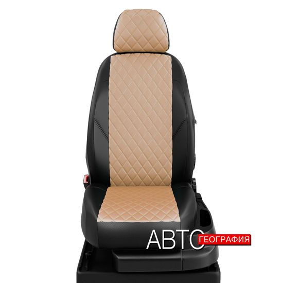 Чехлы на сиденья Citroen C-Crosser (2007-2013) из экокожи "Ромб"