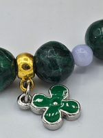 Анклет авторский ручной работы из натуральных камней "Радуга. Зеленый"