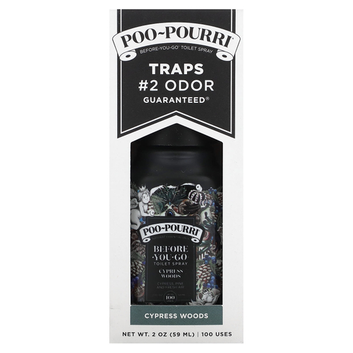 Poo-Pourri, Before-You-Go®, спрей-освежитель для туалета, кипарис, 59 мл (2 унции)