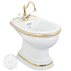 Биде напольное Migliore Milady ML.MLD-25.732.D4.DO, декор золото