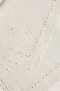 ZARA HOME УПАКОВКА САЛФЕТОК С ВЫШИВКОЙ (УПАКОВКА ИЗ 2 ШТУК), ЭКРЮ