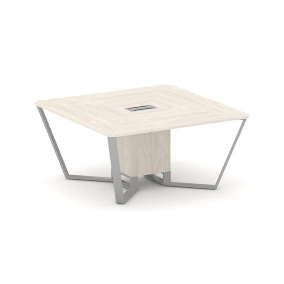 Steel Meet Стол переговорный квадратный KD-PR.B.SP-08 Денвер Светлый/Металл Серый 1600*1600*750