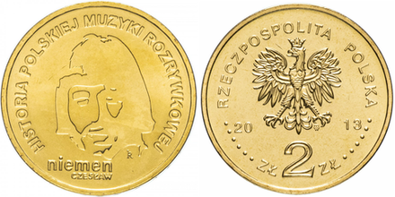 Польша 2 злотых, 2009 История польской музыки - Чеслав Немен aUNC