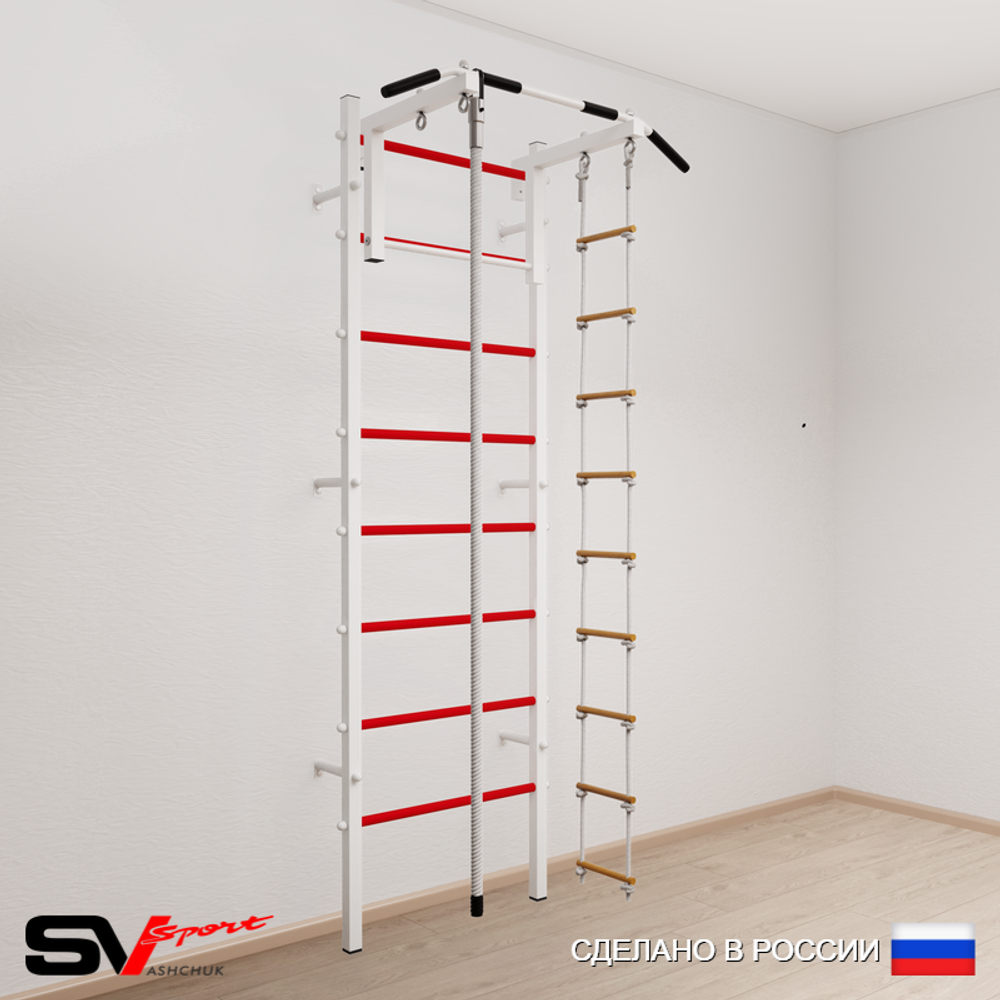 Шведская стенка Sv Sport усиленная 614 (Турник стандарт/Канат/Лестница)