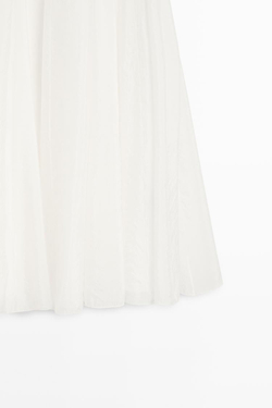 Massimo Dutti Струящаяся расклешенная юбка миди, белый