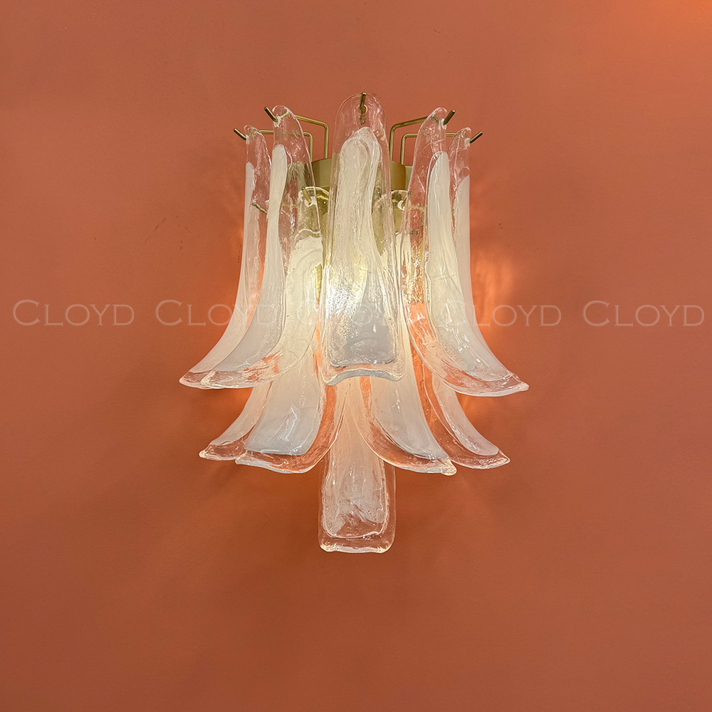 Бра Cloyd AZORES-B W2 / выс. 42 см - латунь светл. - бело-прозрачн.стекло (арт.20471)