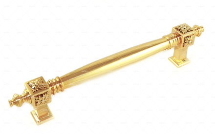 Ручка дверная скоба Куб полностью латунная