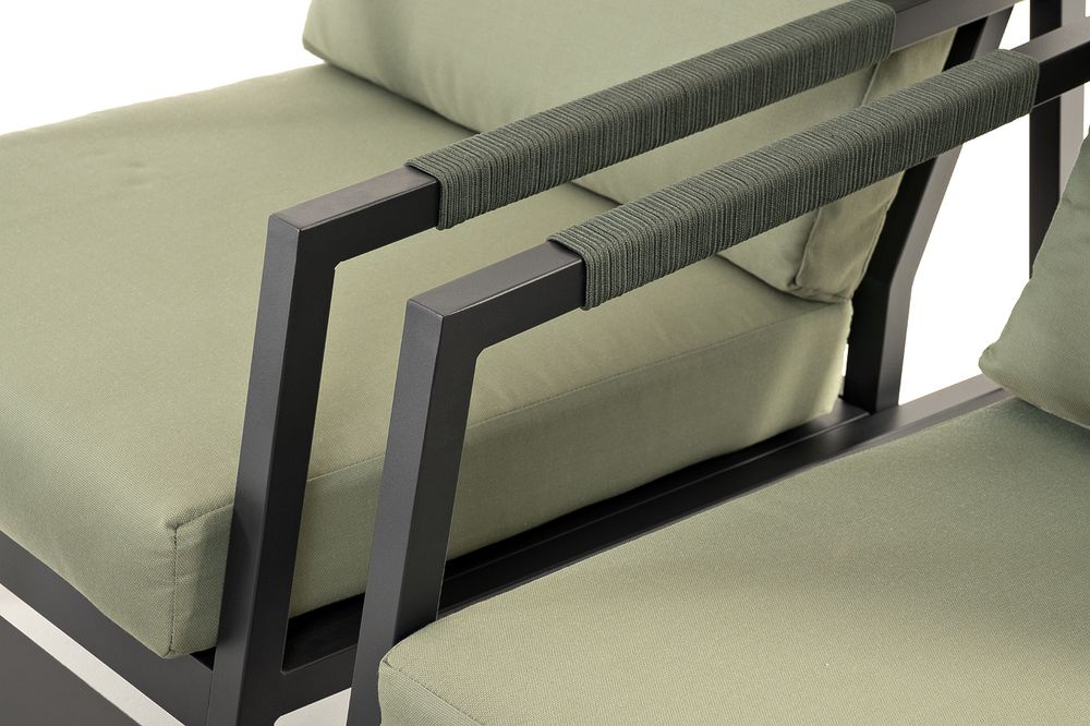 "Лилия" лаунж-зона 4-местная из алюминия, цвет серо-зеленый
