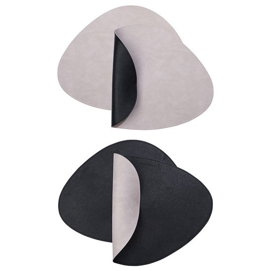 Набор из 4-х двухсторонних сервировочных салфеток drop, 33х41 см, черный/светло-серый