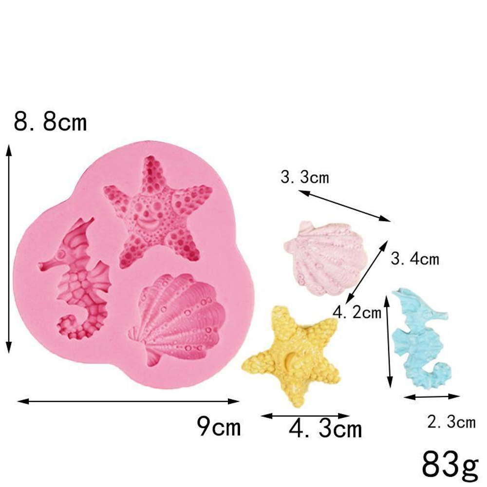 Молды силиконовые для творчества "Набор ракушек" 5 видов/ форма для мыла, воска, эпоксидной смолы, гипса и полимерной глины