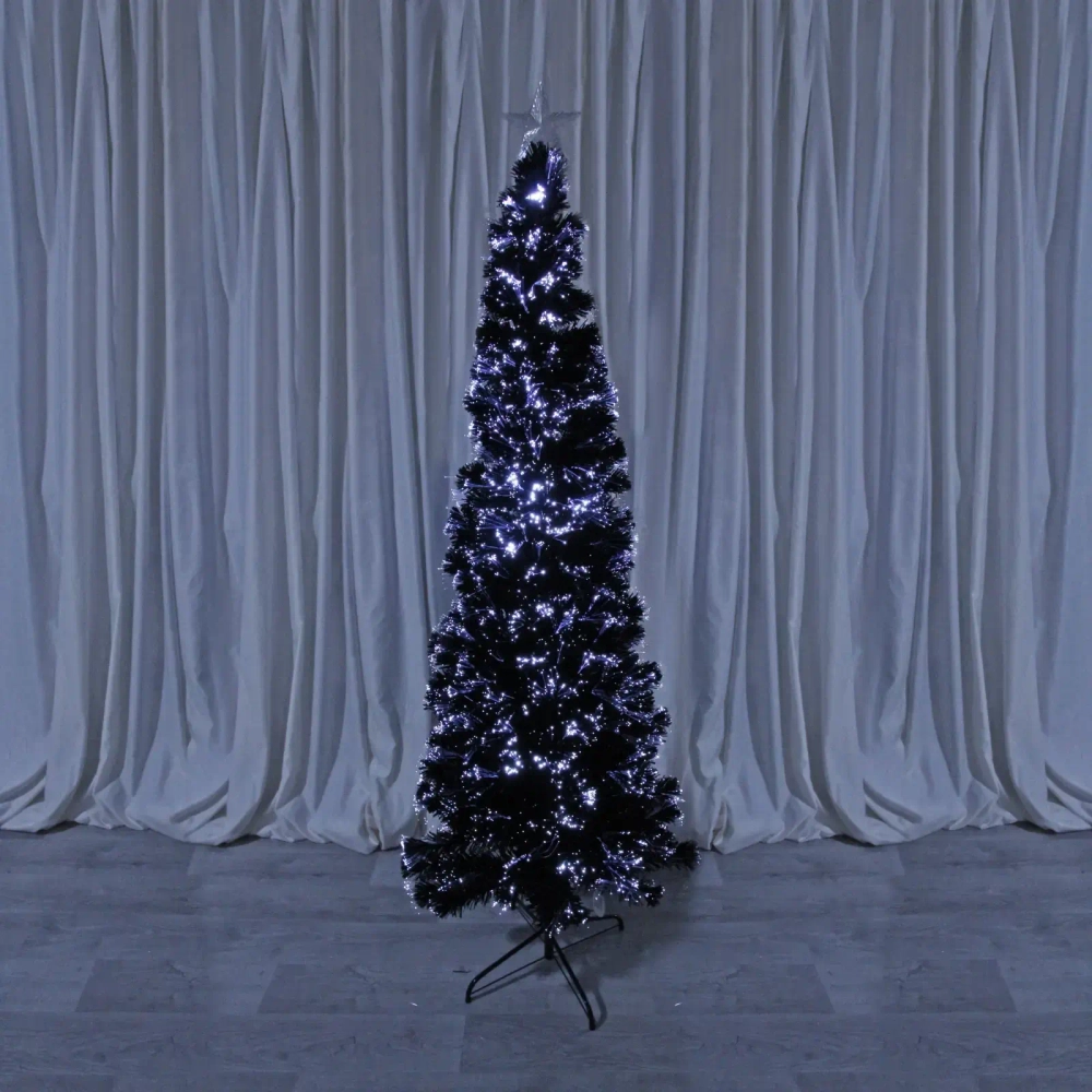 Ёлка светодиодная «Млечный путь» 210 см, ПВХ черный, цвет свечения-Белый (289 веток) (T1050B-210)