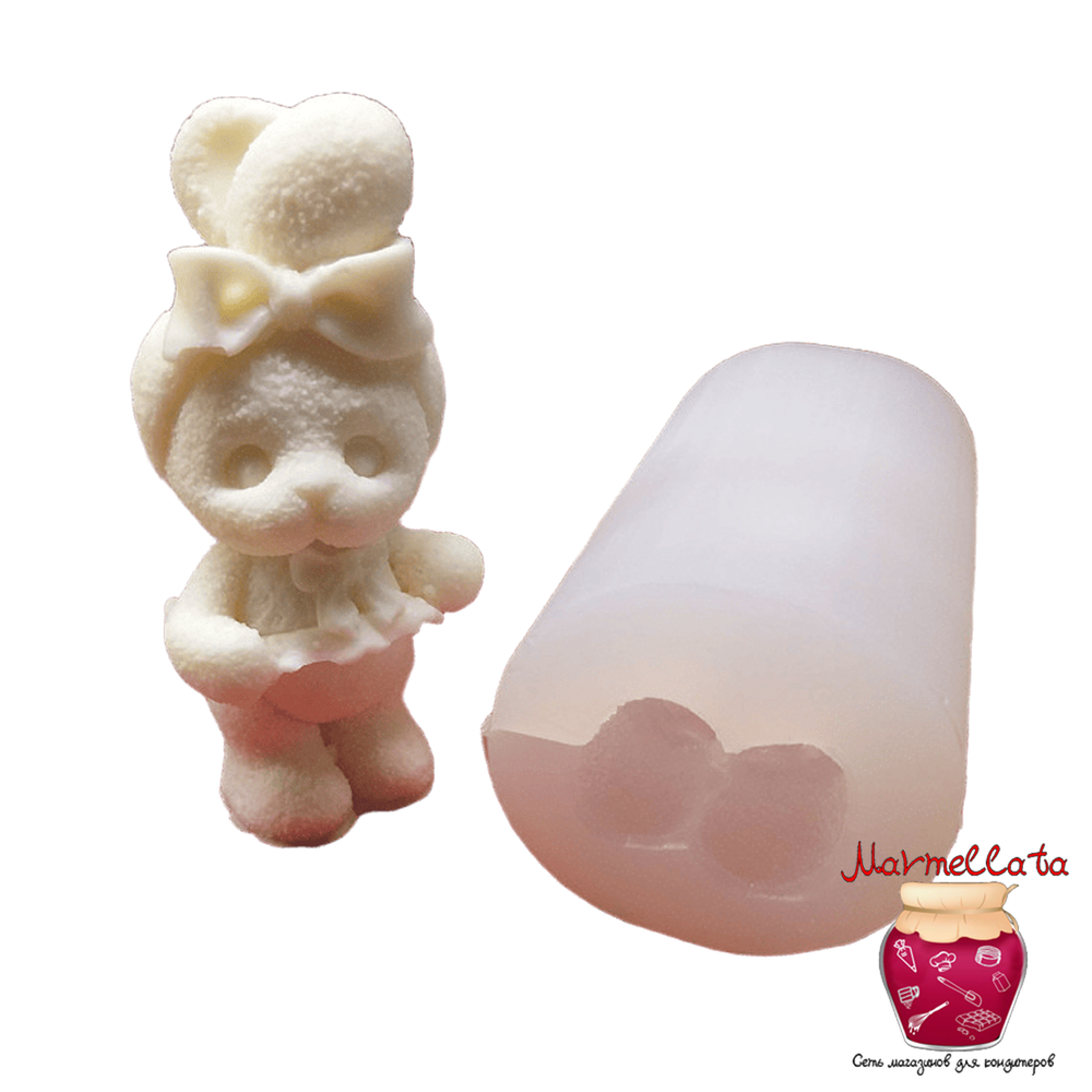 Силиконовая форма 3D &quot;Зайчик №7&quot;, 5,3*4,6 см, h=10.5 см