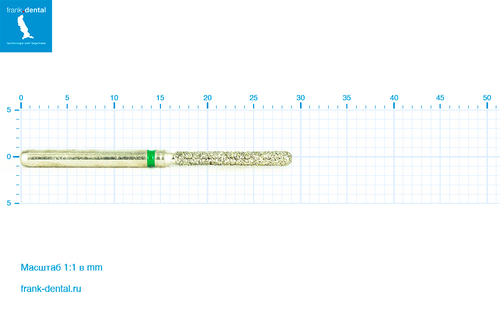 Бор алмазный зеленый  Frank Dental типа FG - D.882.012.G.FG