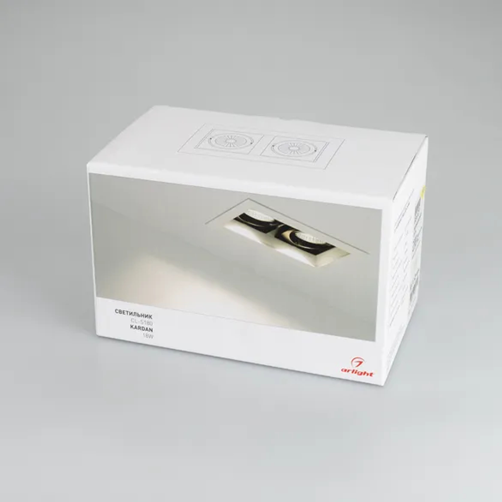 Светильник CL-KARDAN-S180x102-2x9W Day (WH-BK, 38 deg) (Arlight, IP20 Металл, 3 года) 024129