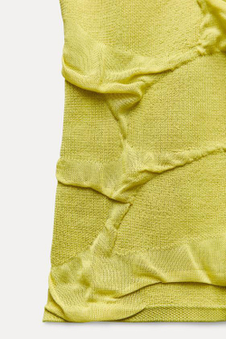 ZARA КРОП-ТОП АСИММЕТРИЧНОГО КРОЯ, ЛИМОННО-ЖЕЛТЫЙ