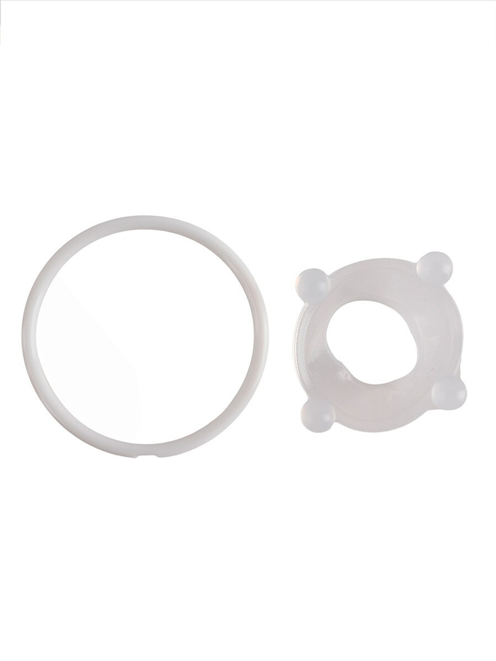 Эрекционное кольцо с 4 стимулирующими шариками (Цвет: белый)