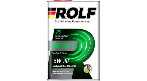 Rolf Energy 5W-30 A3/B4 SL/CF 4л (металл) 4+1
