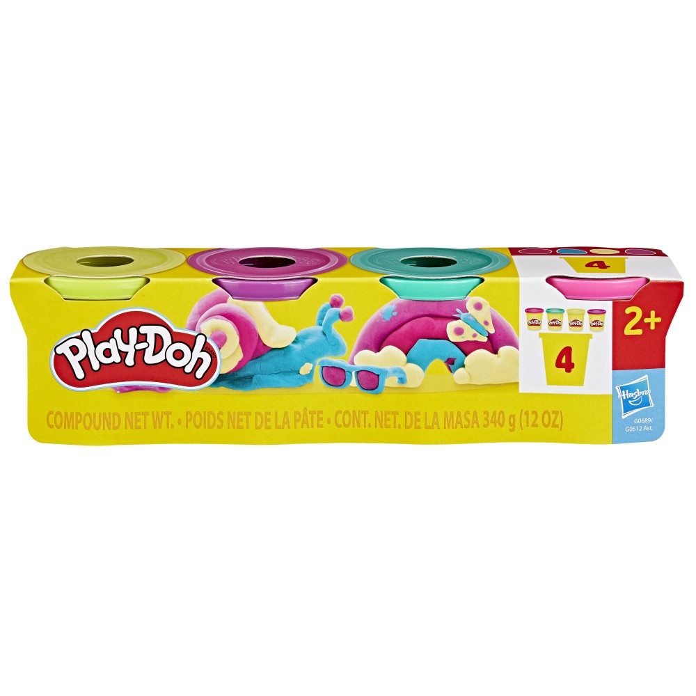 Hasbro G0512 G0689 — Набор с пластилином Play-Doh Яркие цвета набор из 4 тюбиков G0689 — фото 2
