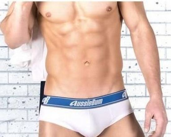 Мужские трусы брифы белые Aussiebum Flex White Brief AB00077