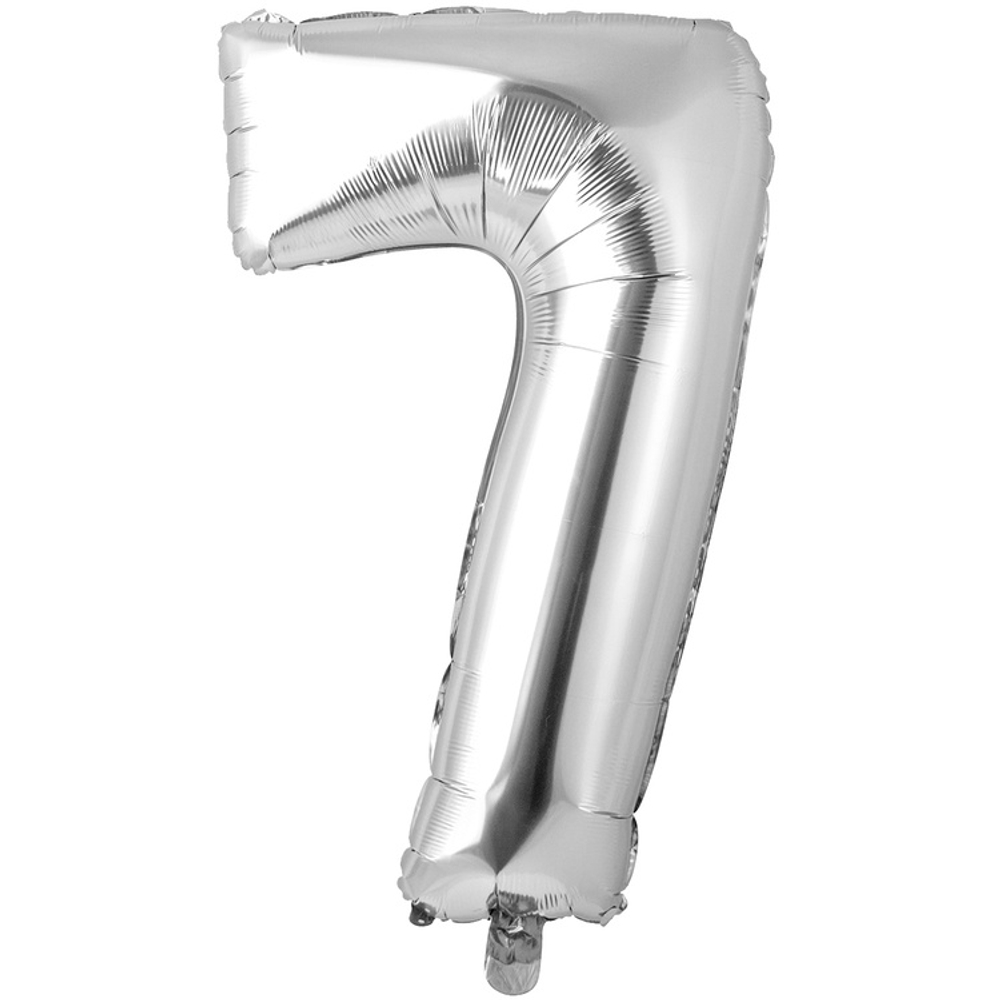 Шар фольгированный Цифра 7 66 см (Серебряный)