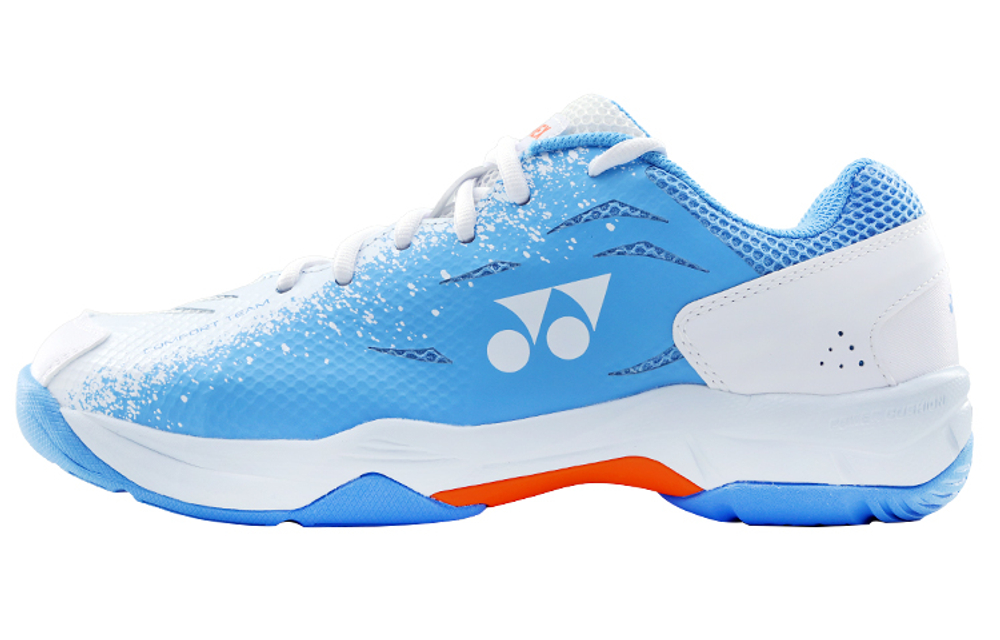 YONEX Power Cushion Textile, Synthetic Leather Low top Badminton Shoes Unisex White Sky Blue