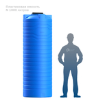 Ёмкость узкая Полимер-Групп N-1000 синий 1000 л. вертикальный (784x784x2275см;30кг;синий) - арт.552008