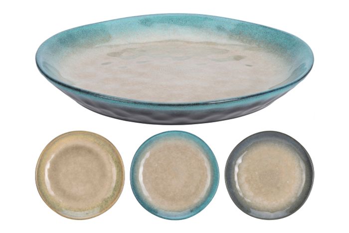Тарелка десертная керамическая синяя с бежевым 20 см Garda Decor Q91000130