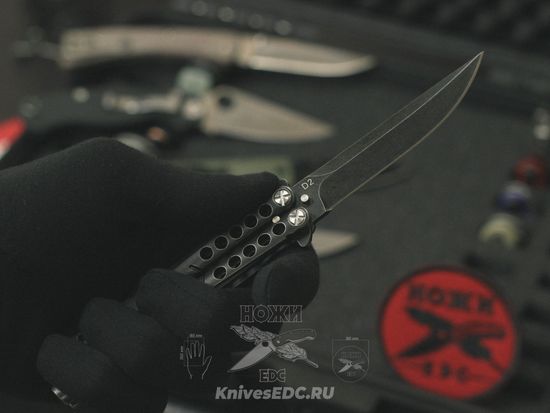 Складной нож бабочка STEELCLAW Секиро-02 c клинком из стали D2, рукоять Stainless Steel