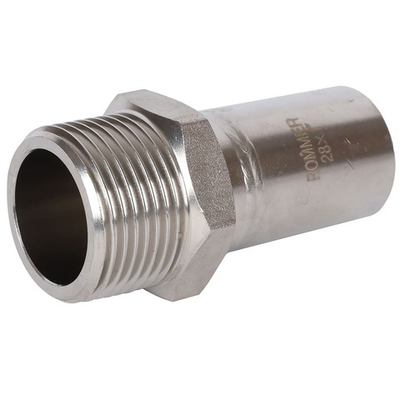 ROMMER Вставка с НР 28x1" из нержавеющей стали прессовой