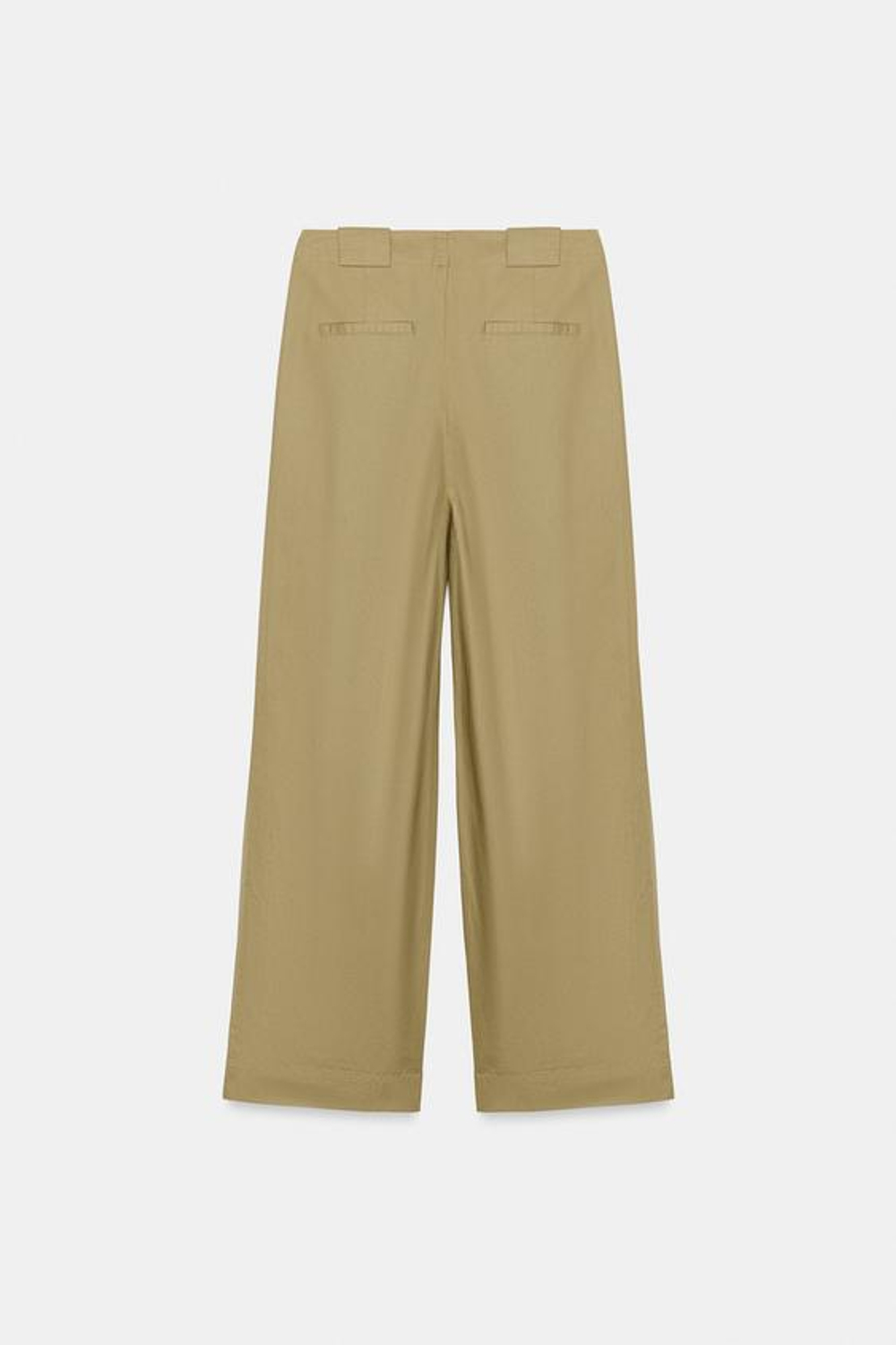 ZARA БРЮКИ BARREL С ЗАЩИПАМИ, ХАКИ