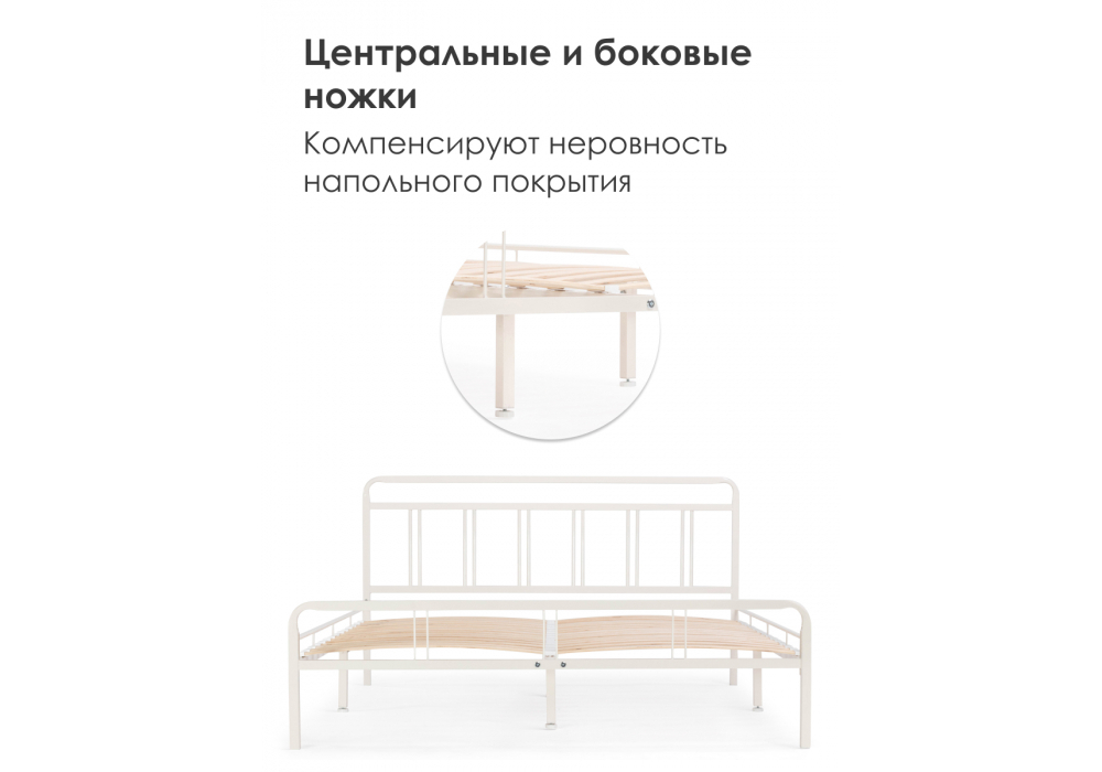 Кровать Woodville Рейк 120х200 белая