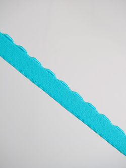 Резинка отделочная ярко-голубая ажурная ширина 12 мм с учетом фестона