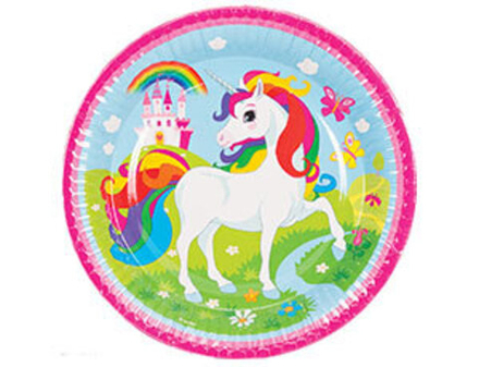 Тарелка Единорог Радужный 23см 8шт.