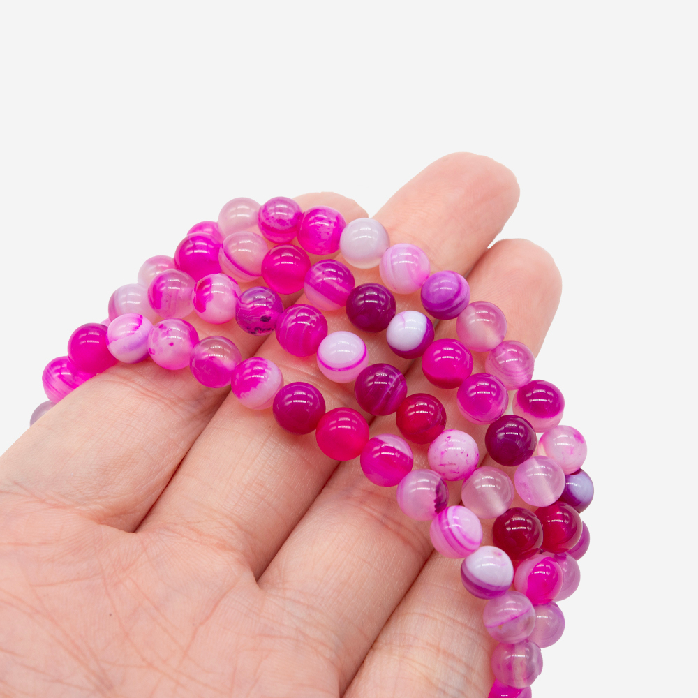 Агат тонированный натуральный, бусины в форме шара, 6,3мм