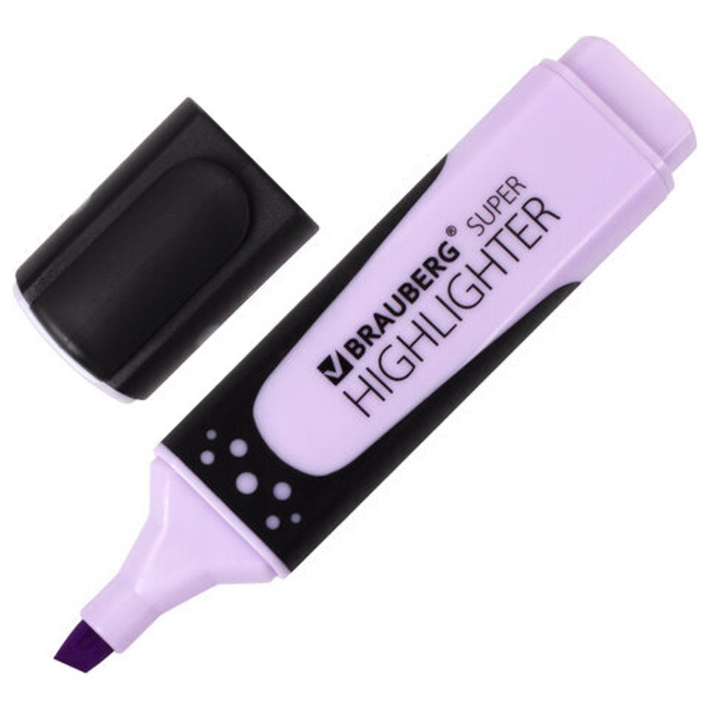 Набор текстовыделителей BRAUBERG 6 шт., АССОРТИ, "SUPER PASTEL", прорезиненный корпус, линия 1-5 мм, 151757