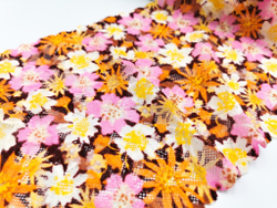 Эластичное кружево, цветочный мультиколор, 19,5 см, (Арт: EK-2765), м