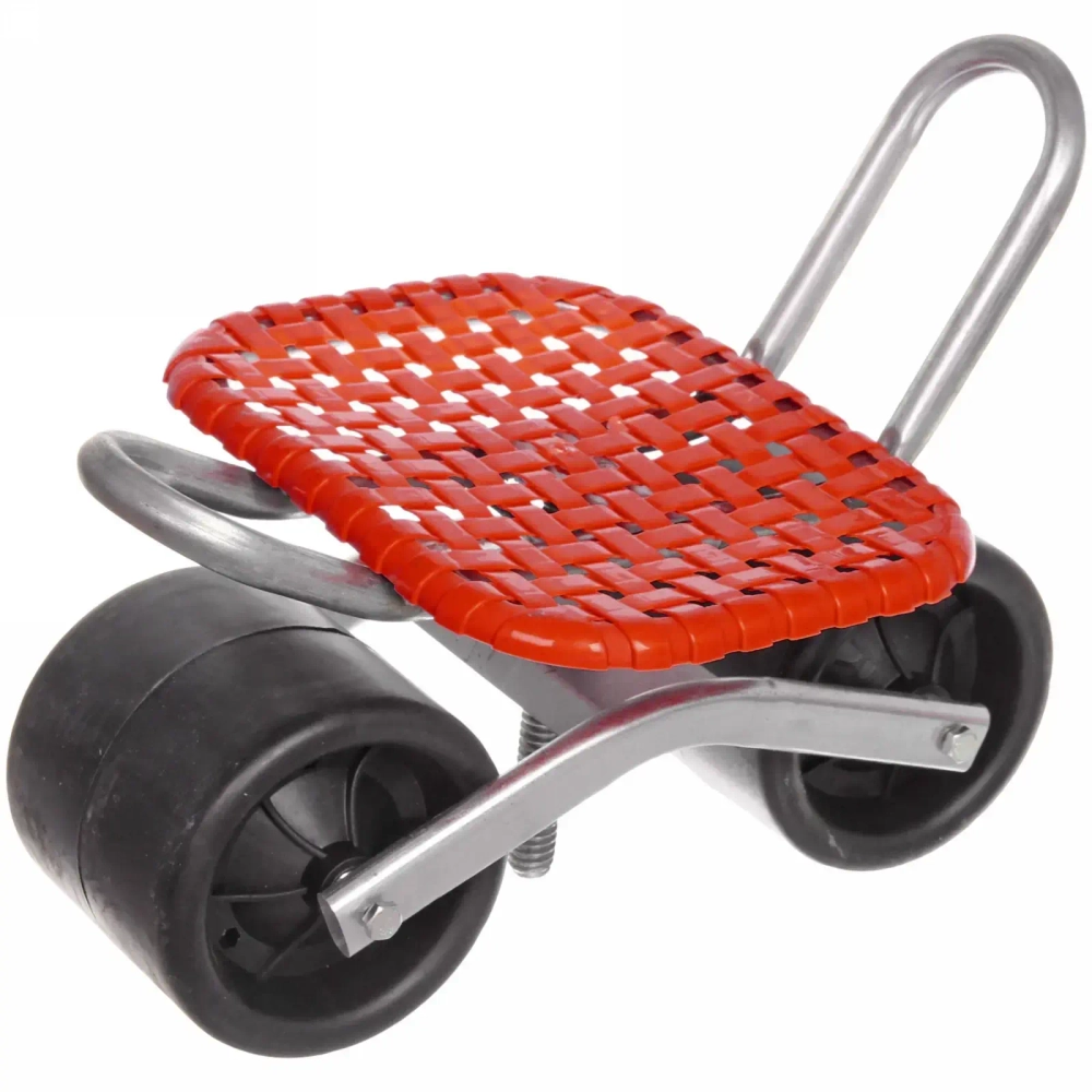 Стул садовый на колесах для прополки и работы в саду 35*47*14см с поворотным механизмом(360°), цвет красный