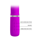 Лиловый вибратор-ротатор 19,6см с клиторальным отростком Pretty Love Ternence BI-014620