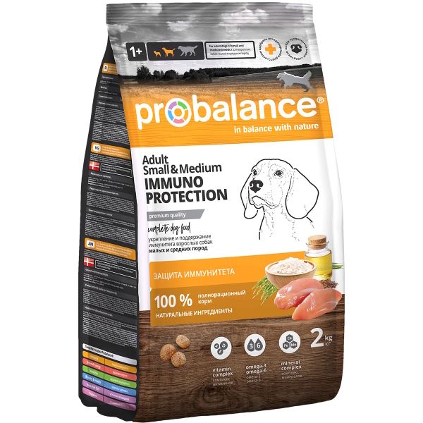Сухой корм ProBalance Immuno Adult Small&Medium для взрослых собак малых и средних пород
