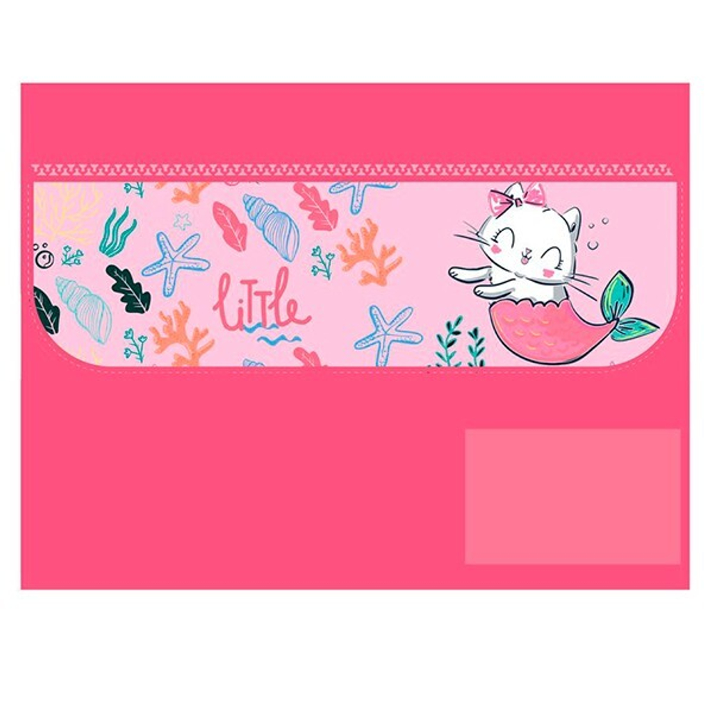 Папка для труда А4 клапан/ручка ткань/пластик "Милая которусалка" раскладная