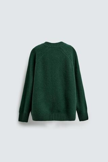 ZARA Х DISNEY ШЕРСТЯНОЙ КАРДИГАН GOOFY, ТЕМНО-ЗЕЛЕНЫЙ