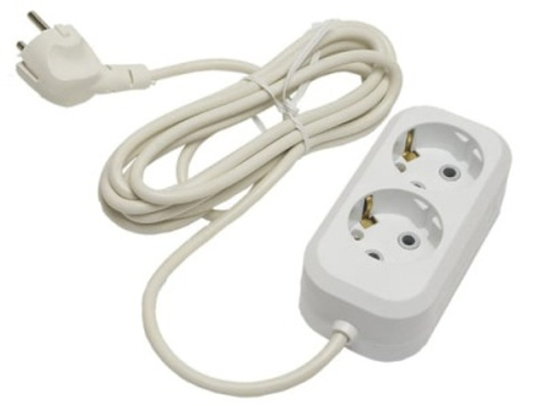 Удлинитель 2 гнезда с/з 3м (40шт/кор)