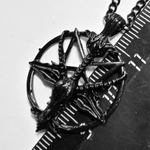 Кулон "Сигил Бафомета" (35Х25мм) чёрный с цепочкой 50см . Готическое украшение. Бижутерия.